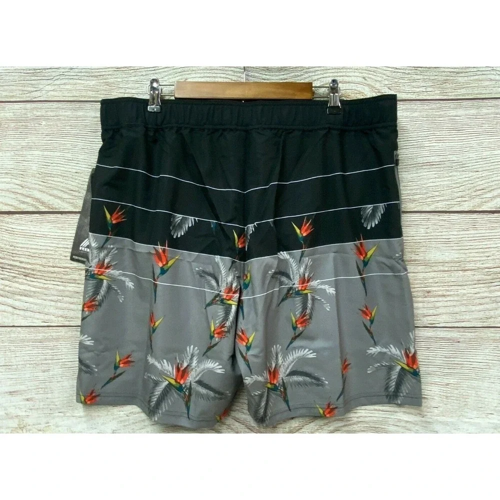 RBX Stretch Swim Shorts Mens Size Medium Birds of Paradise Swim Trunk Shorts New